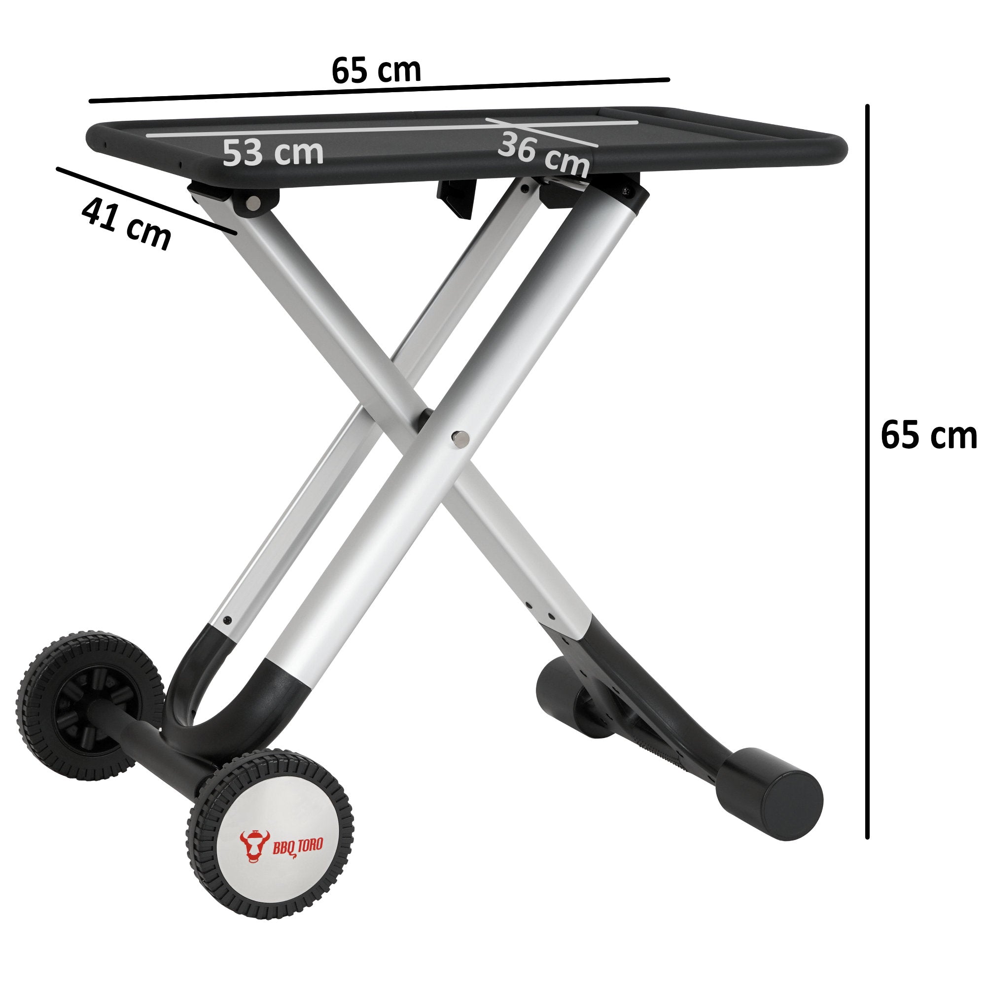 Chariot de barbecue pliable, chariot roulant pour grillades