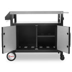 Chariot de barbecue, argent/noir, 103,5 x 59 x 81 cm, comprenant un grand plan de travail