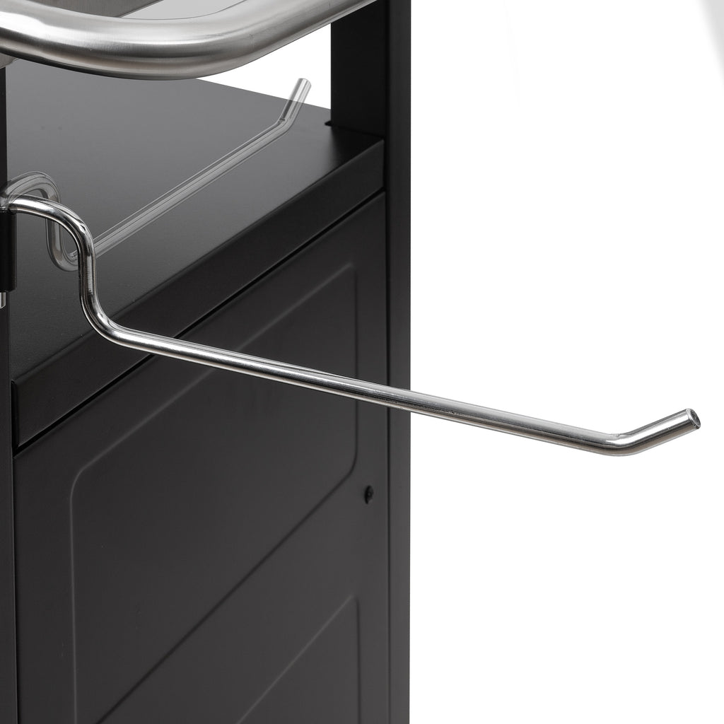 Chariot de barbecue, argent/noir, 103,5 x 59 x 81 cm, comprenant un grand plan de travail
