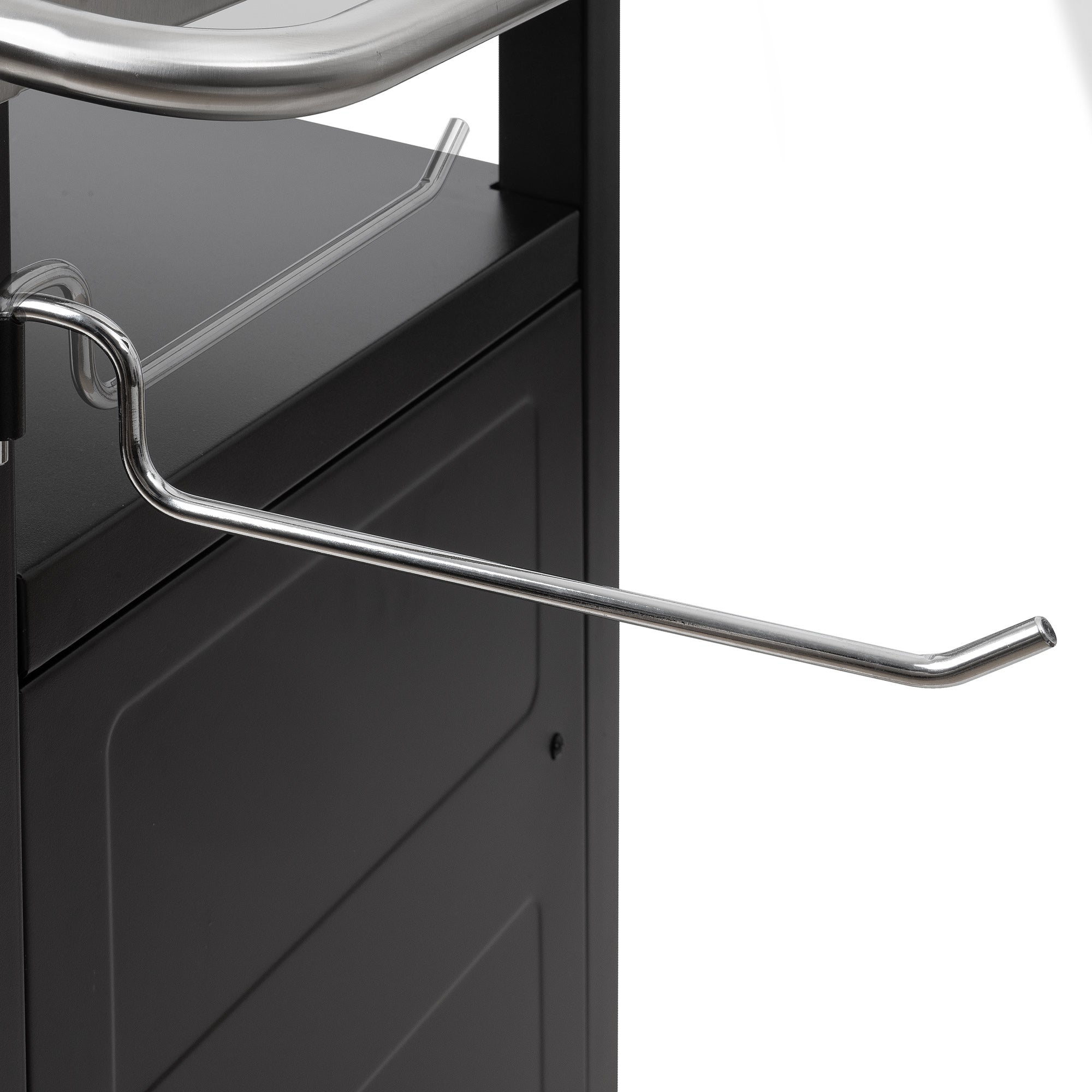 Chariot de barbecue, argent/noir, 103,5 x 59 x 81 cm, comprenant un grand plan de travail