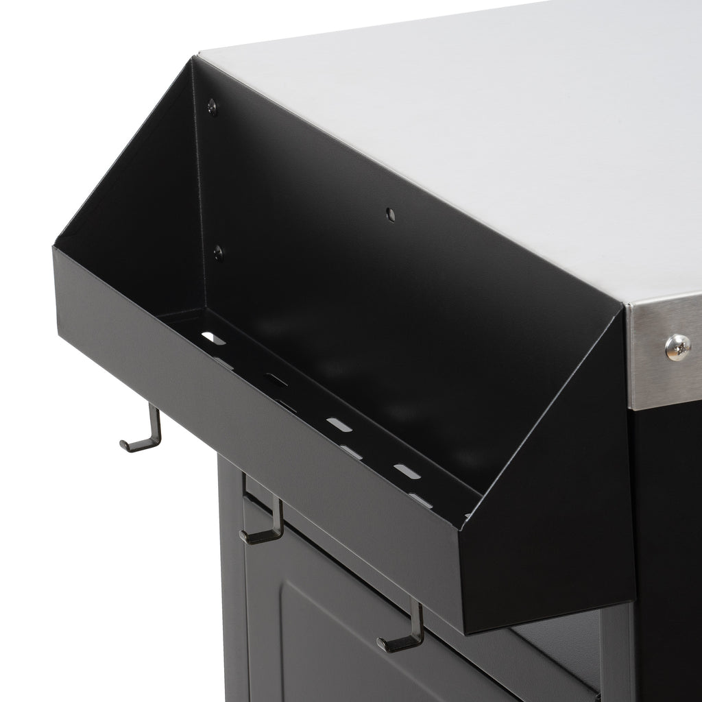 Chariot de barbecue, argent/noir, 103,5 x 59 x 81 cm, comprenant un grand plan de travail