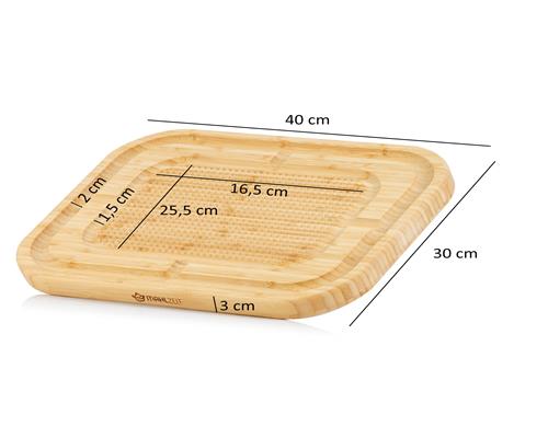 Cutting board, bamboo, 40 x 30 x 3 cm