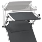 Chaise longue de camping en aluminium, avec auvent