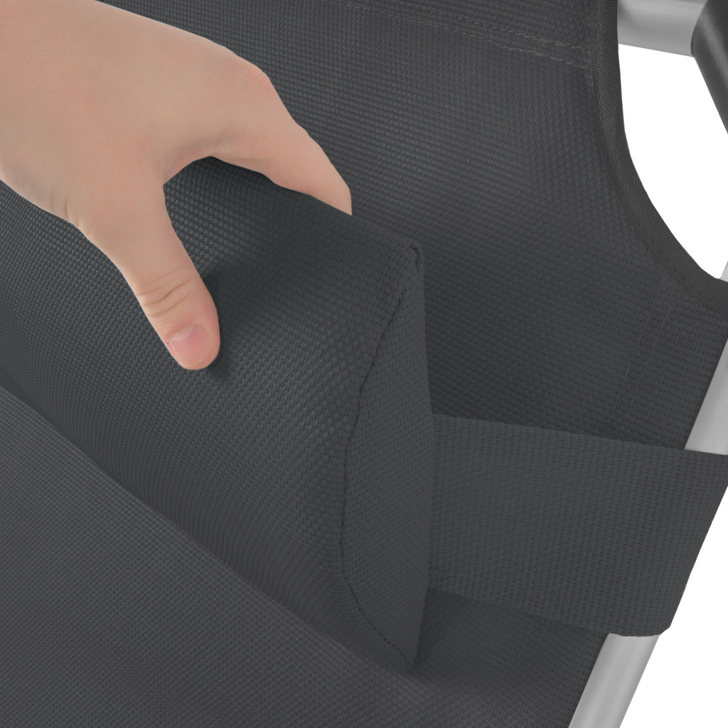 Sun lounger, including canopy, aluminum camping lounger