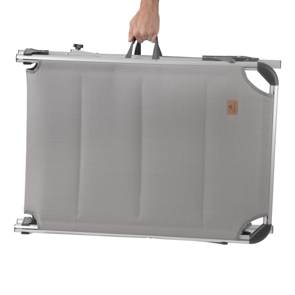 Sun lounger, including canopy, aluminum camping lounger