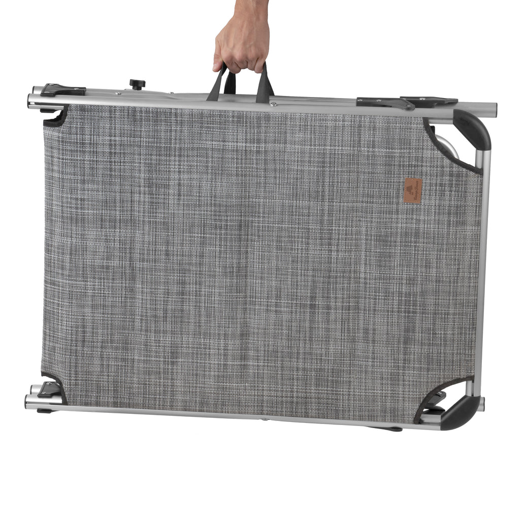 Sun lounger, including canopy, aluminum camping lounger