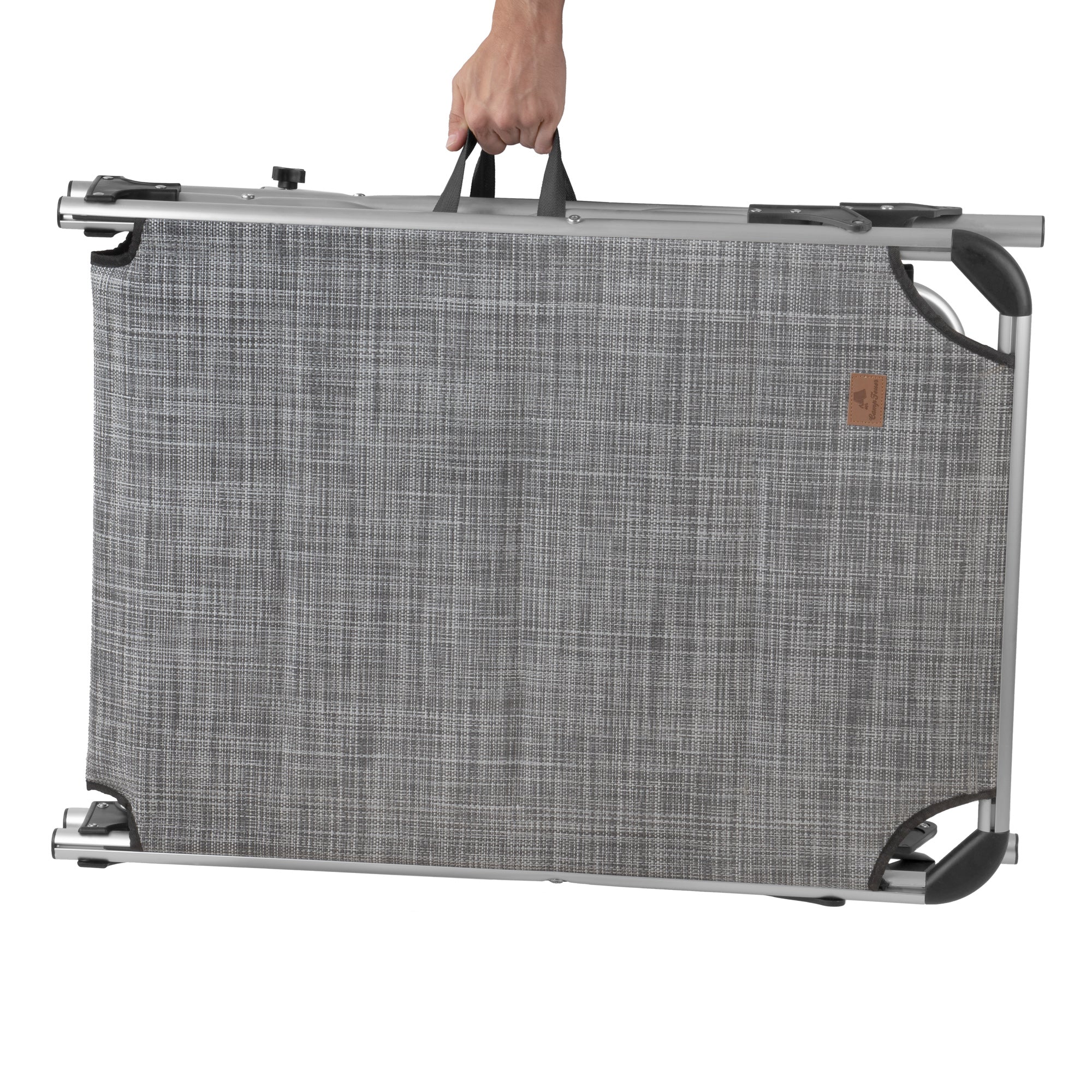 Sun lounger, including canopy, aluminum camping lounger