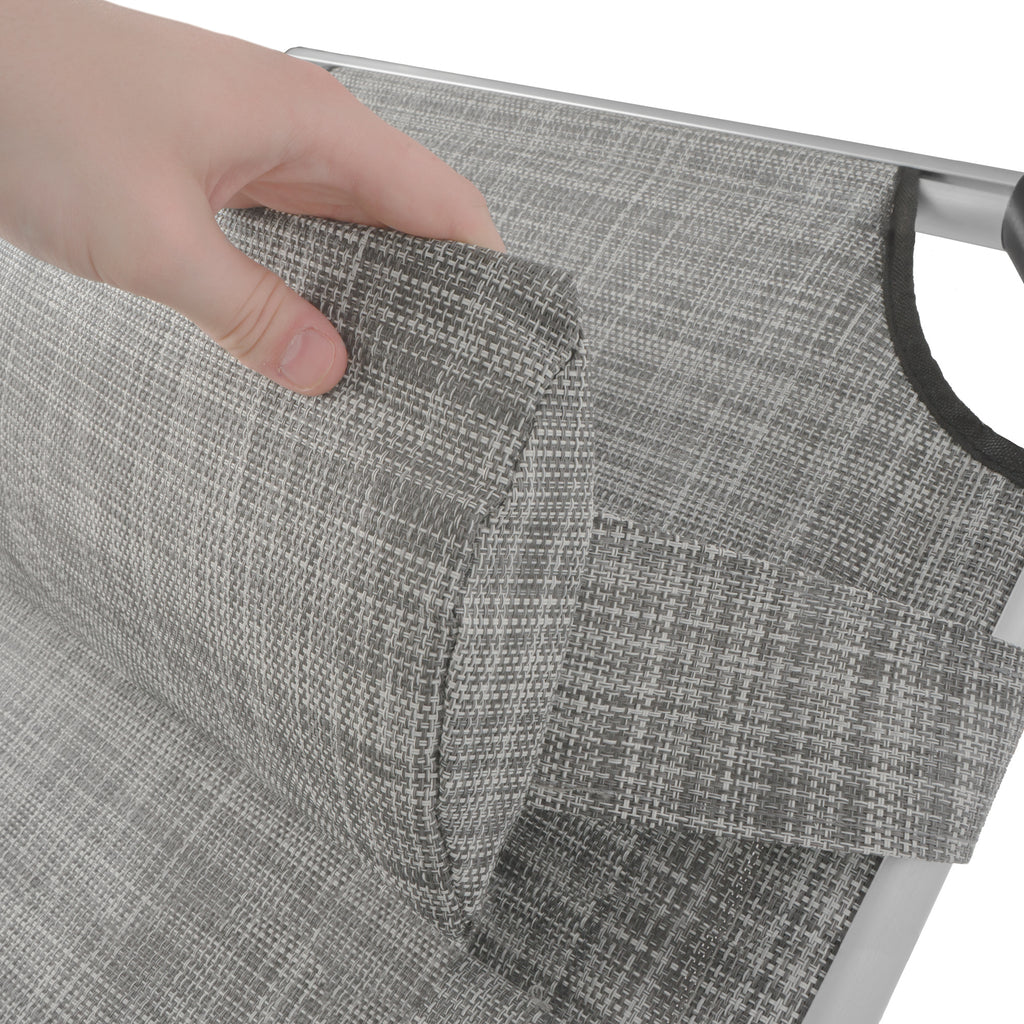 Sun lounger, including canopy, aluminum camping lounger