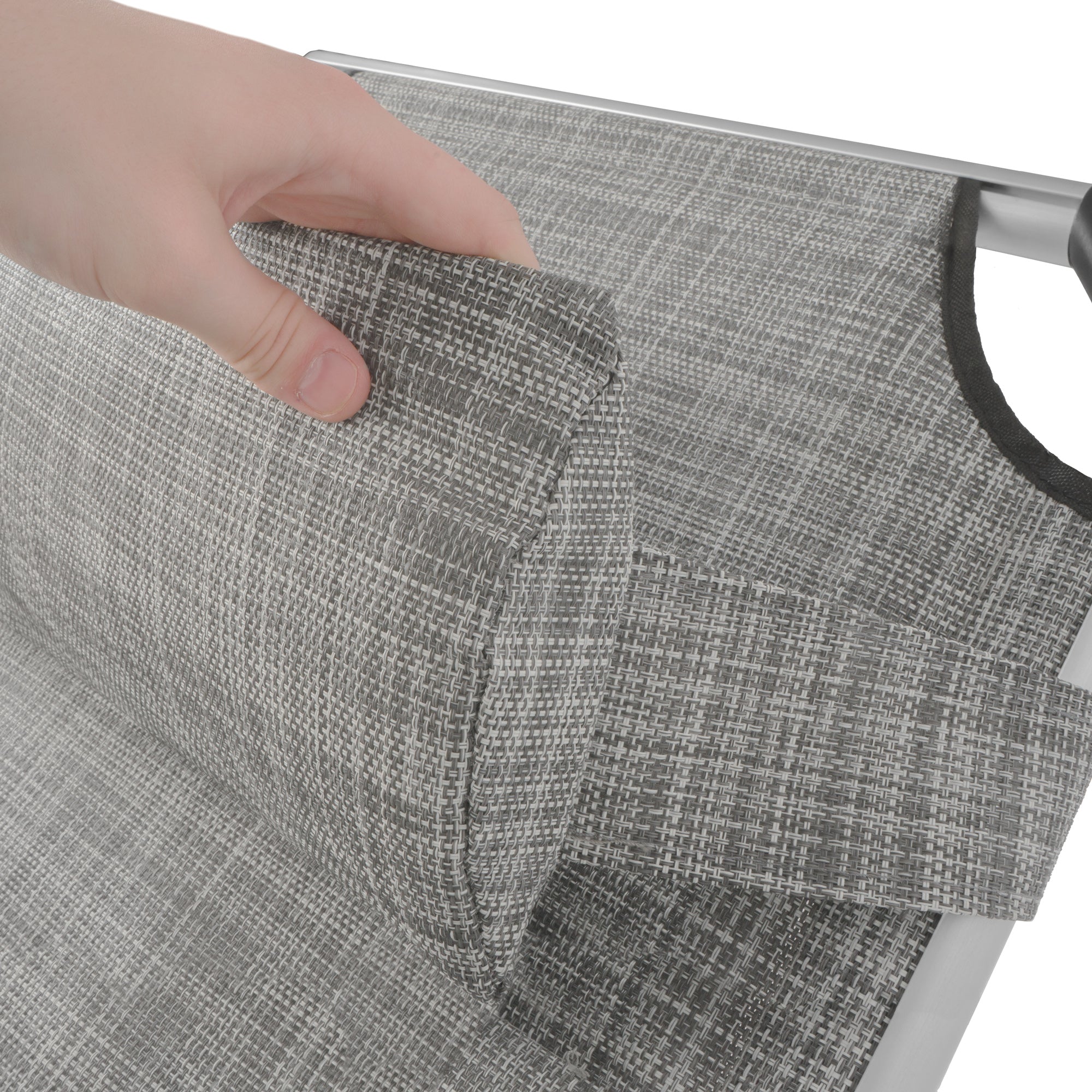 Sun lounger, including canopy, aluminum camping lounger