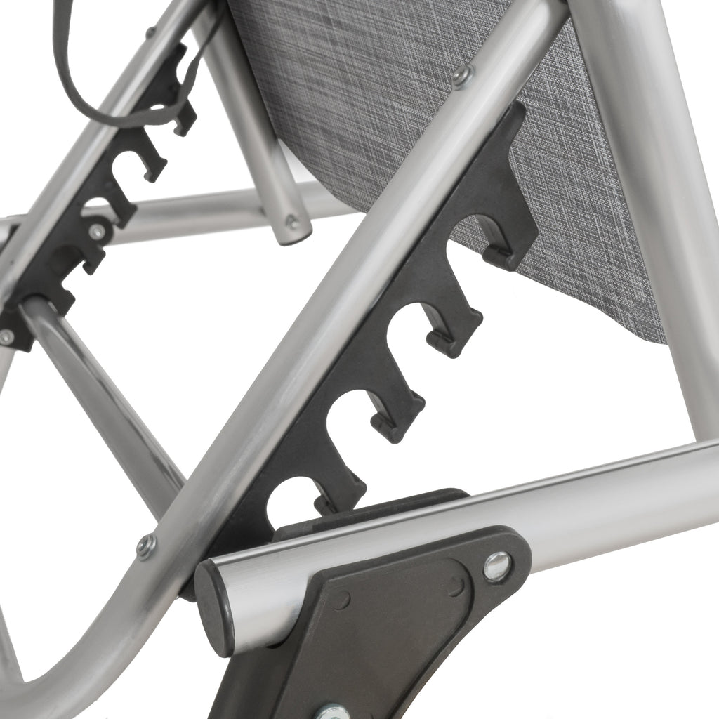 Sun lounger, including canopy, aluminum camping lounger