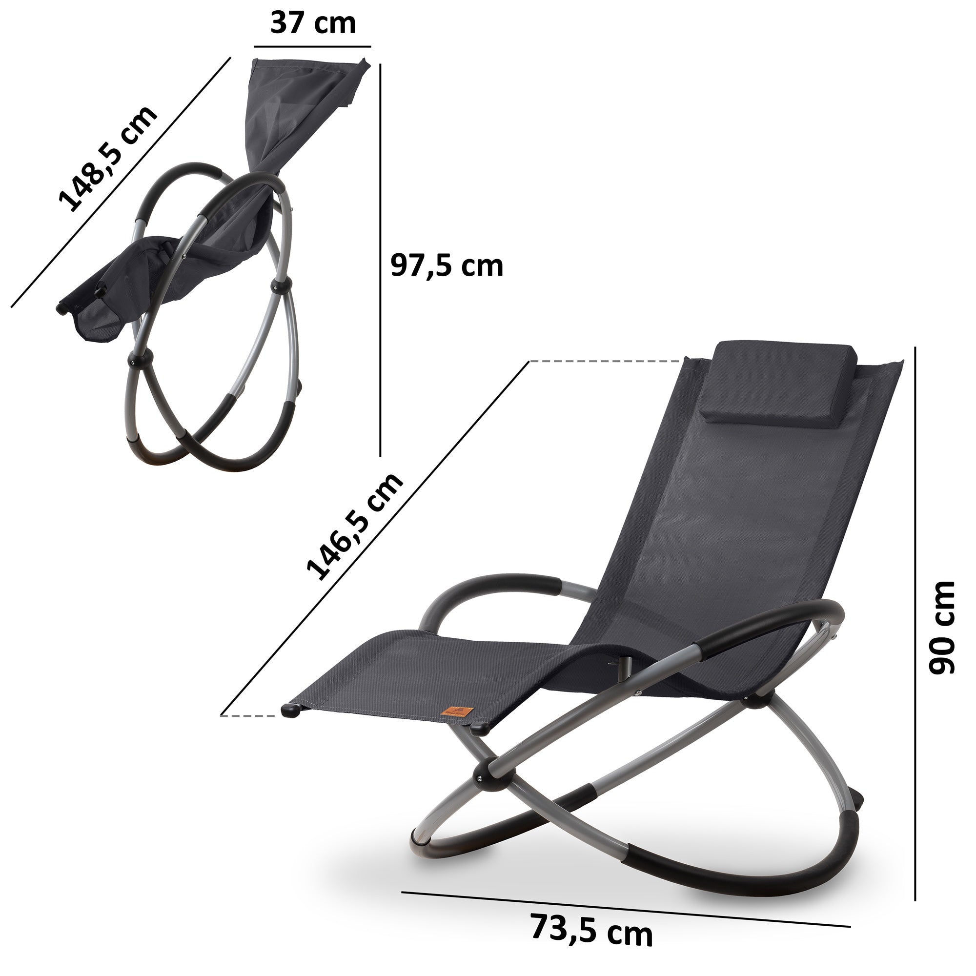 Rocking chair, foldable, swing lounger