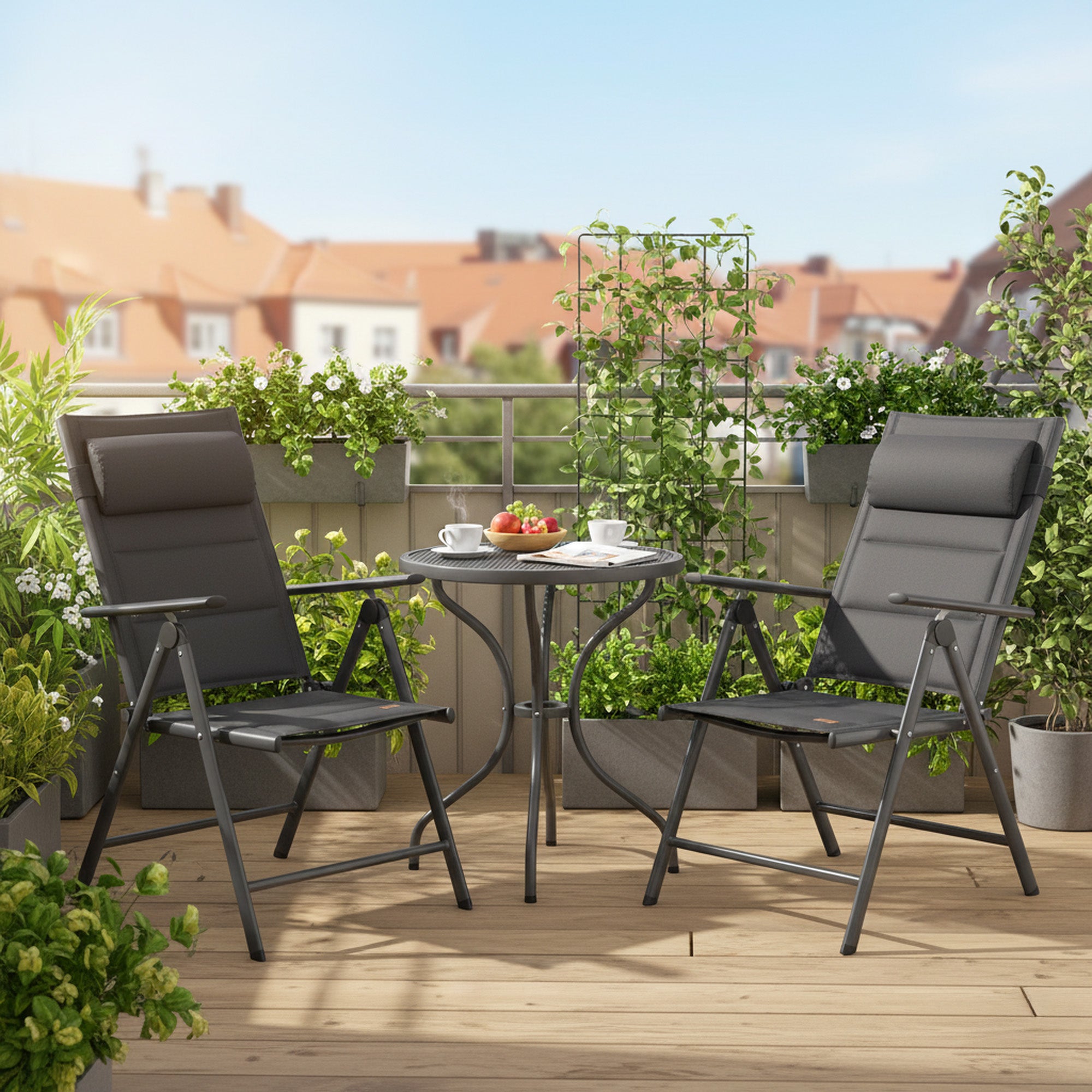 Camping chair, 7-way adjustable, outdoor garden chair