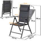 Chaise de camping, réglable en 7 positions, chaise de jardin d'extérieur