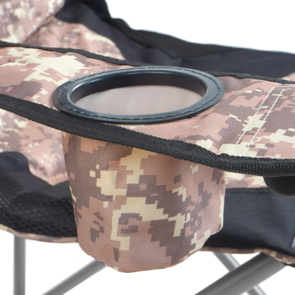 Folding camping chair, including drink holder