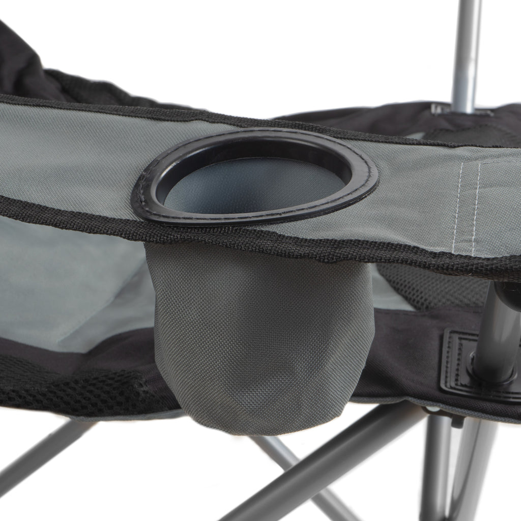 Folding camping chair, including drink holder