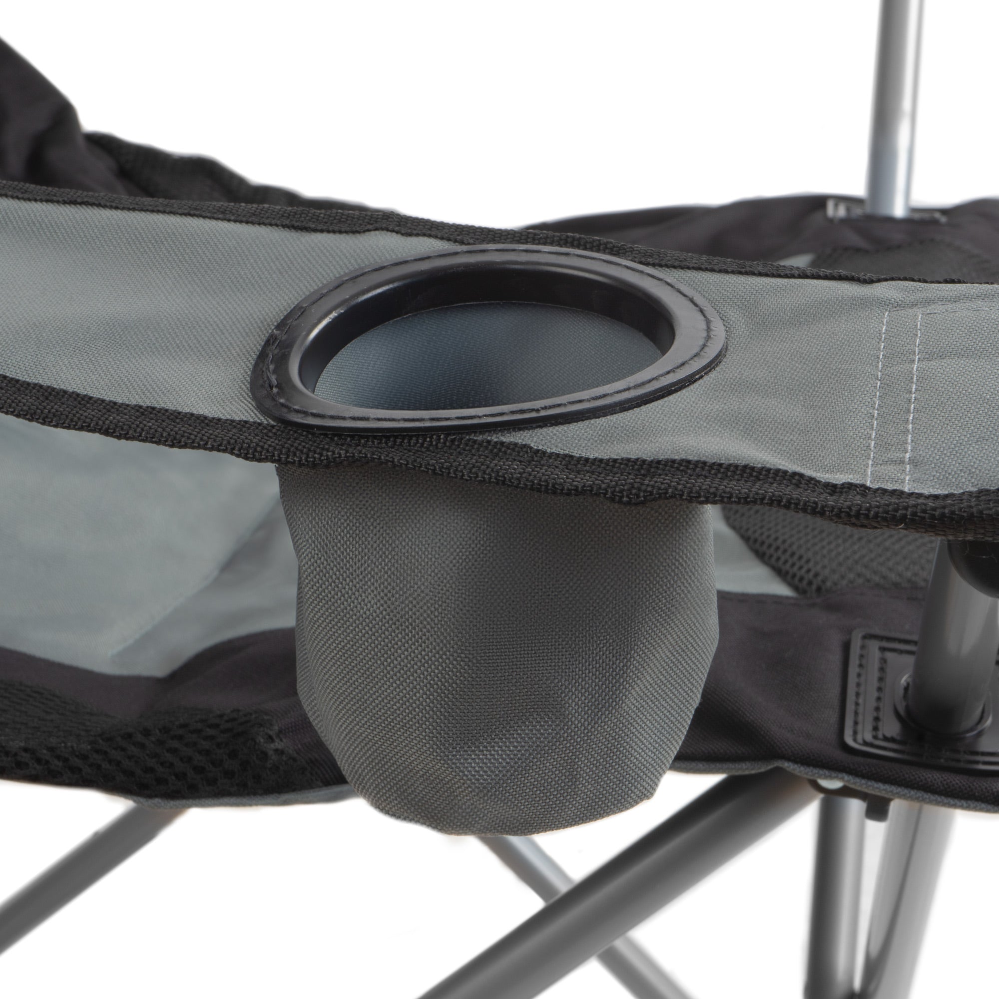 Folding camping chair, including drink holder