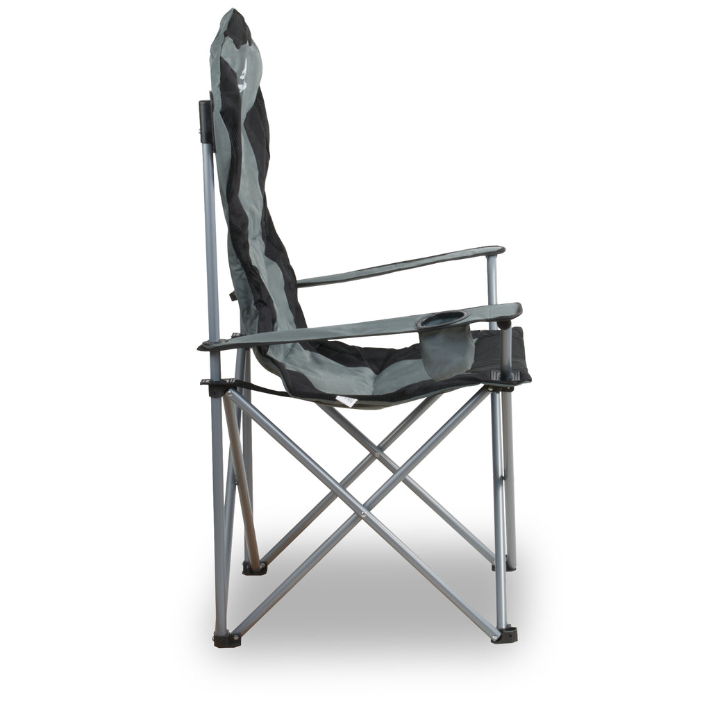 Folding camping chair, including drink holder