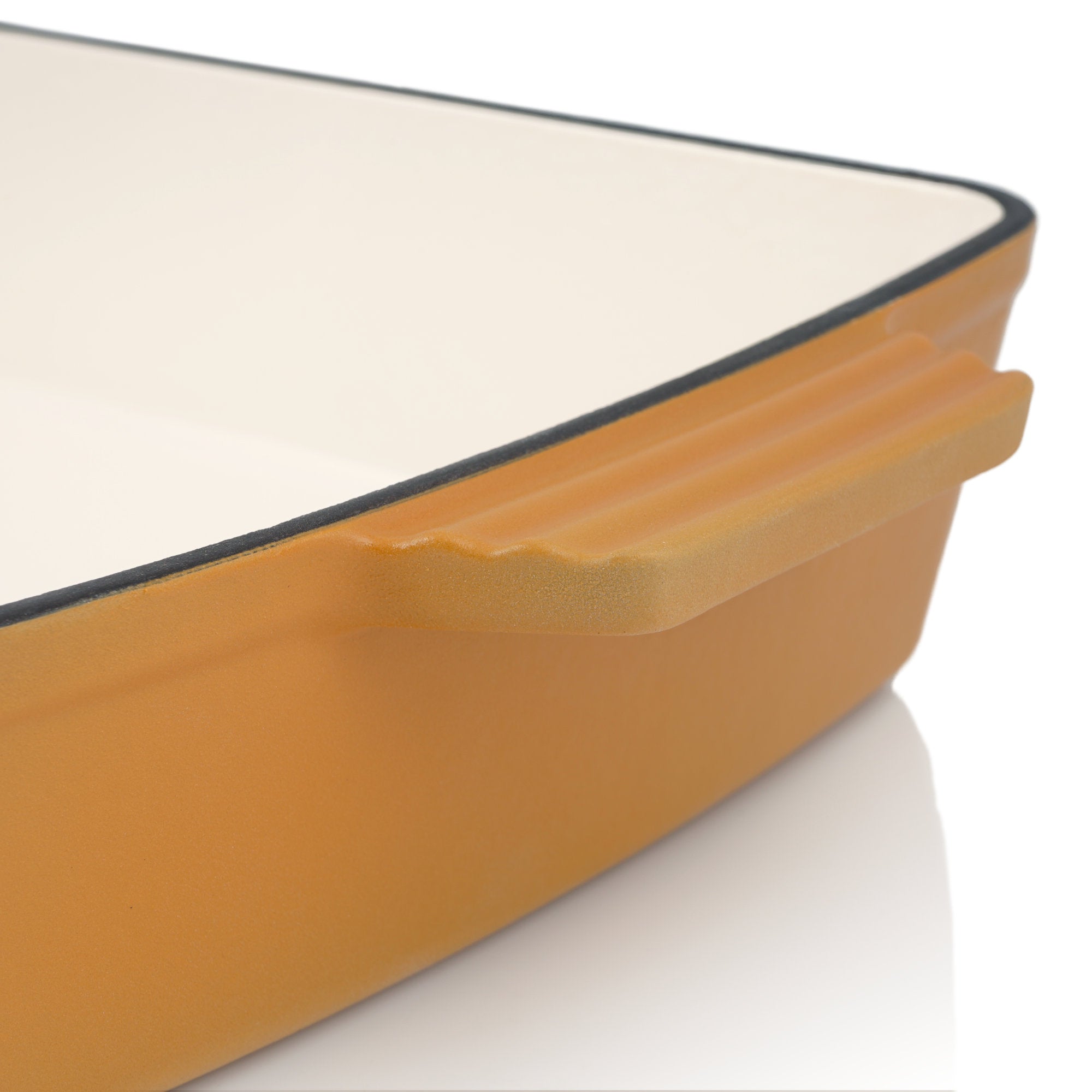 Casserole dish, square, cast iron, suitable for induction cooktops