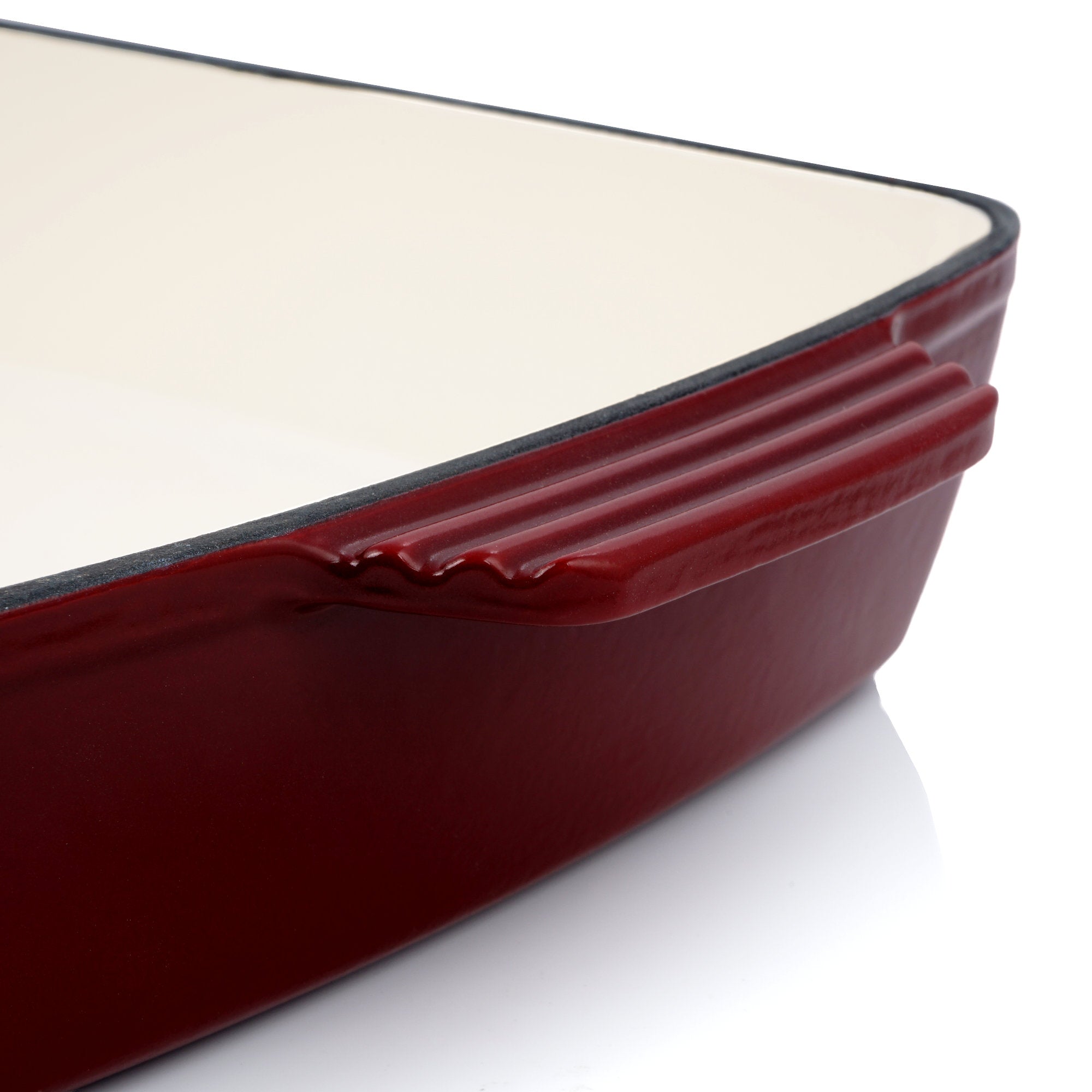 Casserole dish, square, cast iron, suitable for induction cooktops