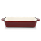 Batterie de cuisine 3 pièces en fonte émaillée, avec couvercle.