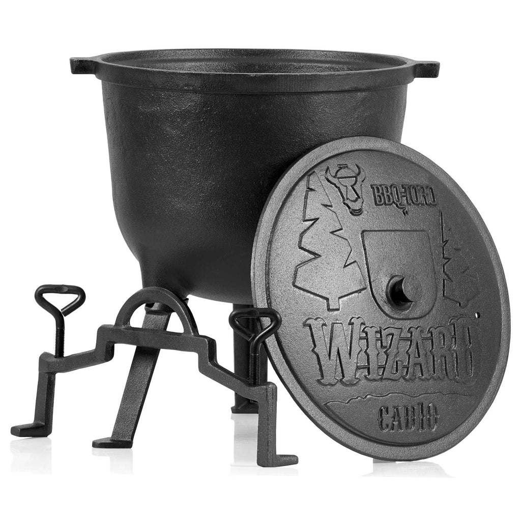 Magic cauldron "Wizard", cast iron, with three legs, lid and handle