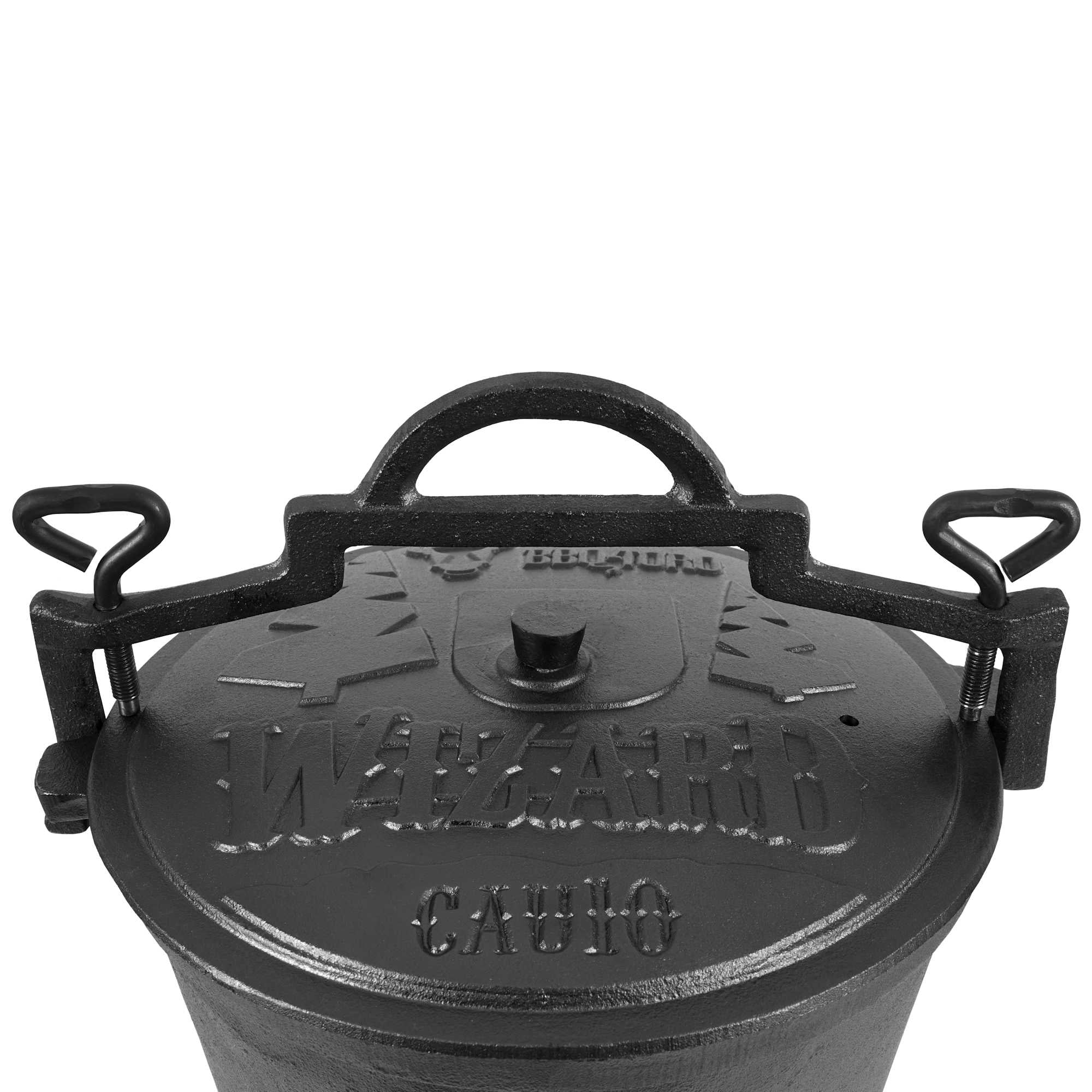 Magic cauldron "Wizard", cast iron, with three legs, lid and handle