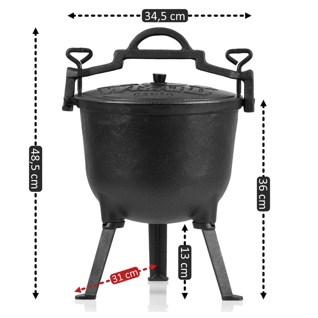 Magic cauldron "Wizard", cast iron, with three legs, lid and handle