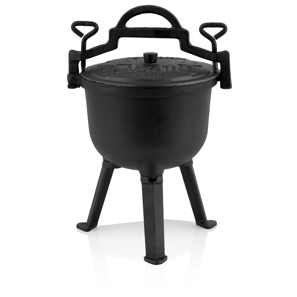 Magic cauldron "Wizard", cast iron, with three legs, lid and handle
