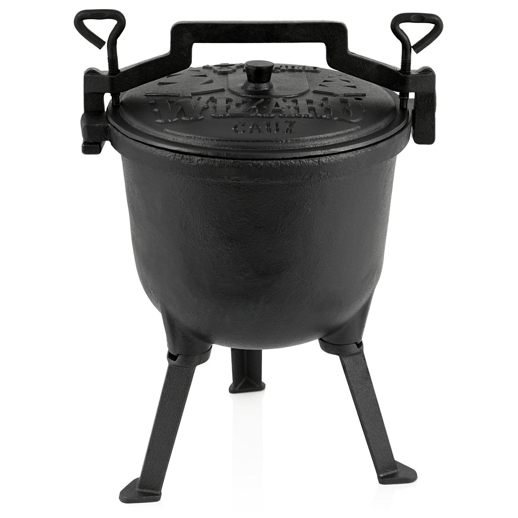 Magic cauldron "Wizard", cast iron, with three legs, lid and handle