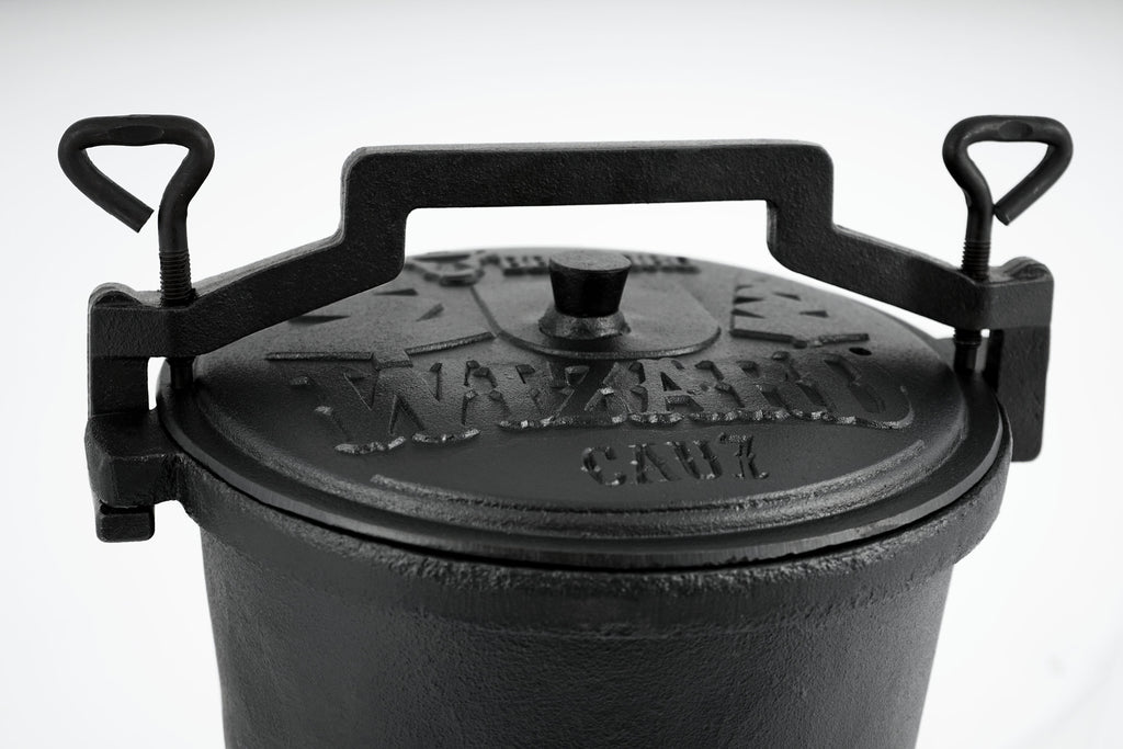 Magic cauldron "Wizard", cast iron, with three legs, lid and handle