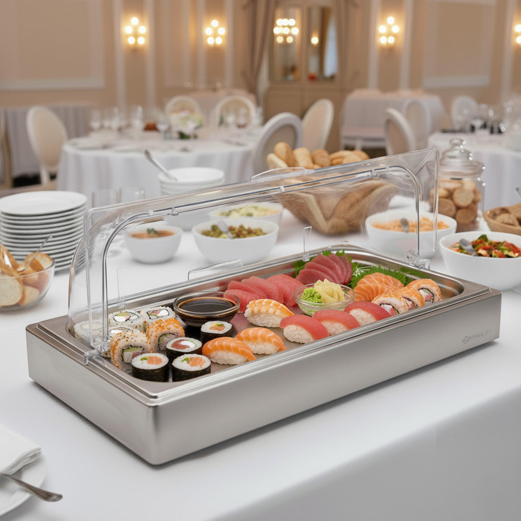 Chilled serving platter, 54 x 34 x 24.5 cm, GN 1/1, including lid