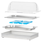 Plat de service réfrigéré, 54 x 34 x 24,5 cm, GN 1/1, couvercle inclus