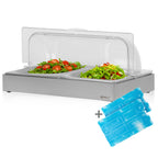 Plat de service réfrigéré, 54 x 34 x 24,5 cm, 2 x GN 1/2, couvercle inclus