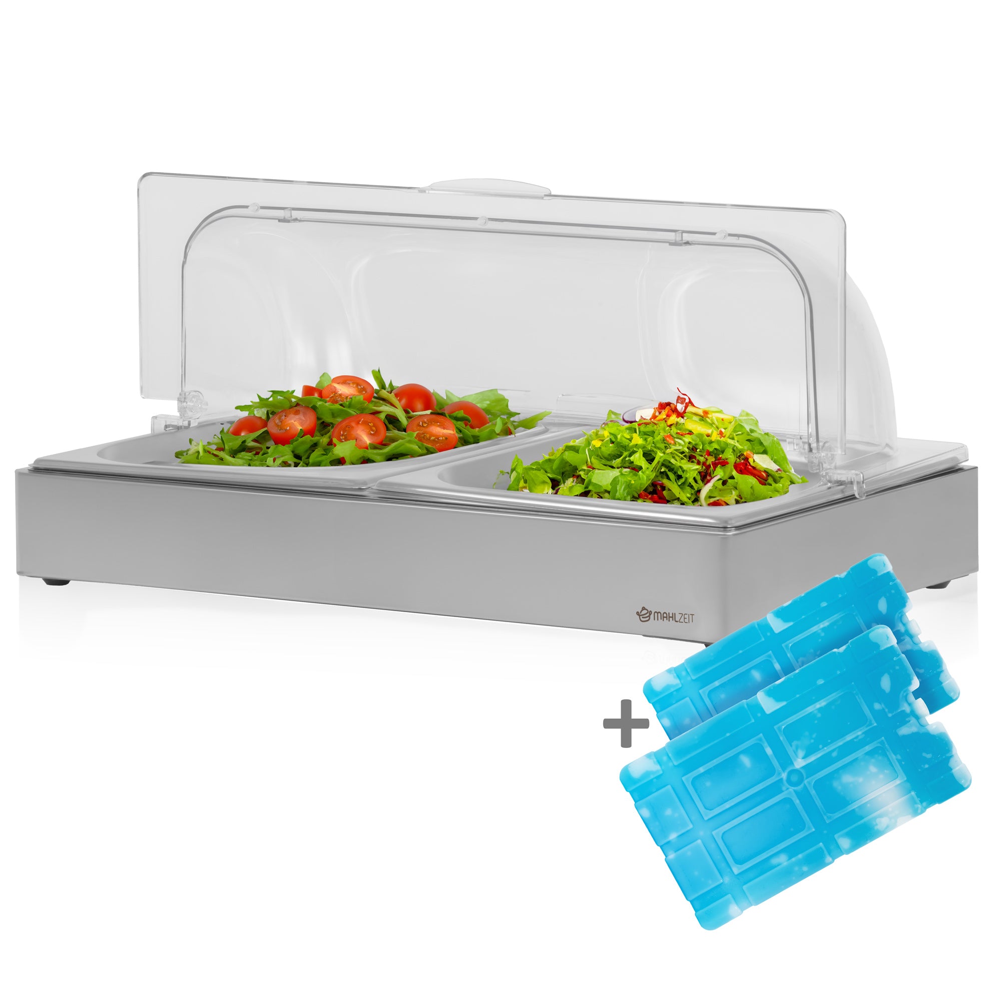 Chilled serving platter, 54 x 34 x 24.5 cm, 2 x GN 1/2, incl. lid