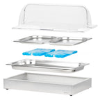 Plat de service réfrigéré, 54 x 34 x 24,5 cm, 2 x GN 1/2, couvercle inclus