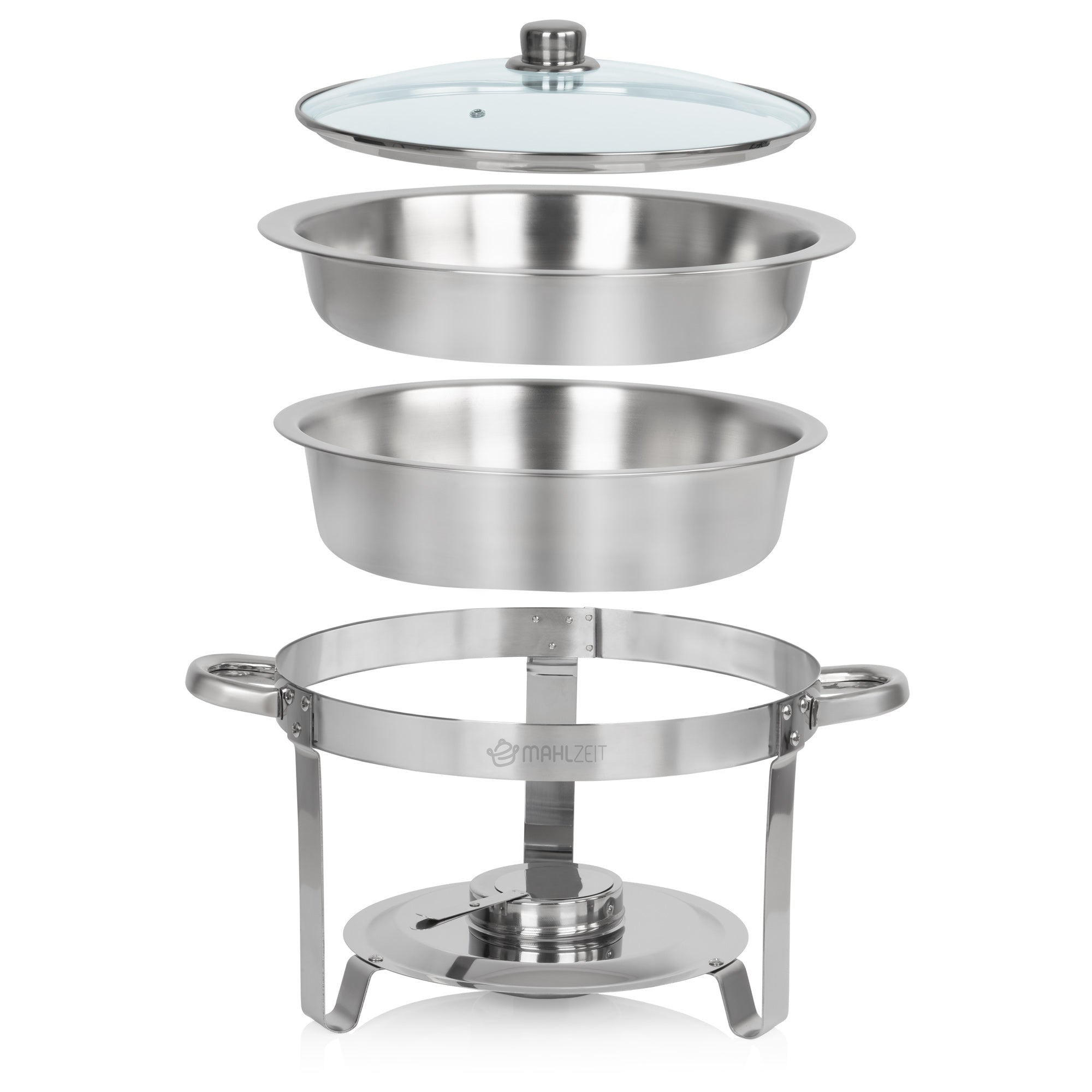 Chafing dish, stainless steel, 4 liters, round, food warmer
