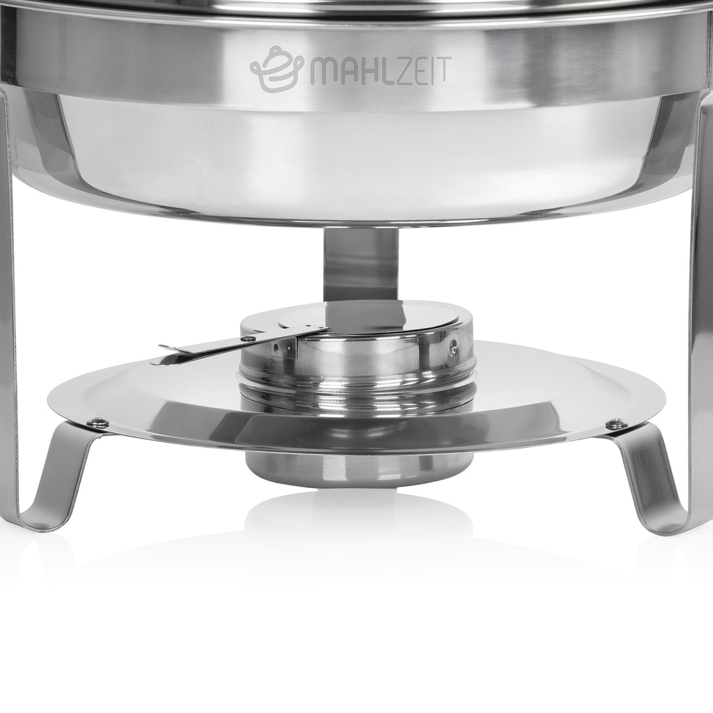 Chafing dish, acier inoxydable, 4 litres, rond, chauffe-plats