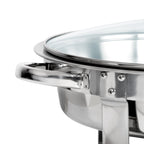 Chafing dish, acier inoxydable, 4 litres, rond, chauffe-plats