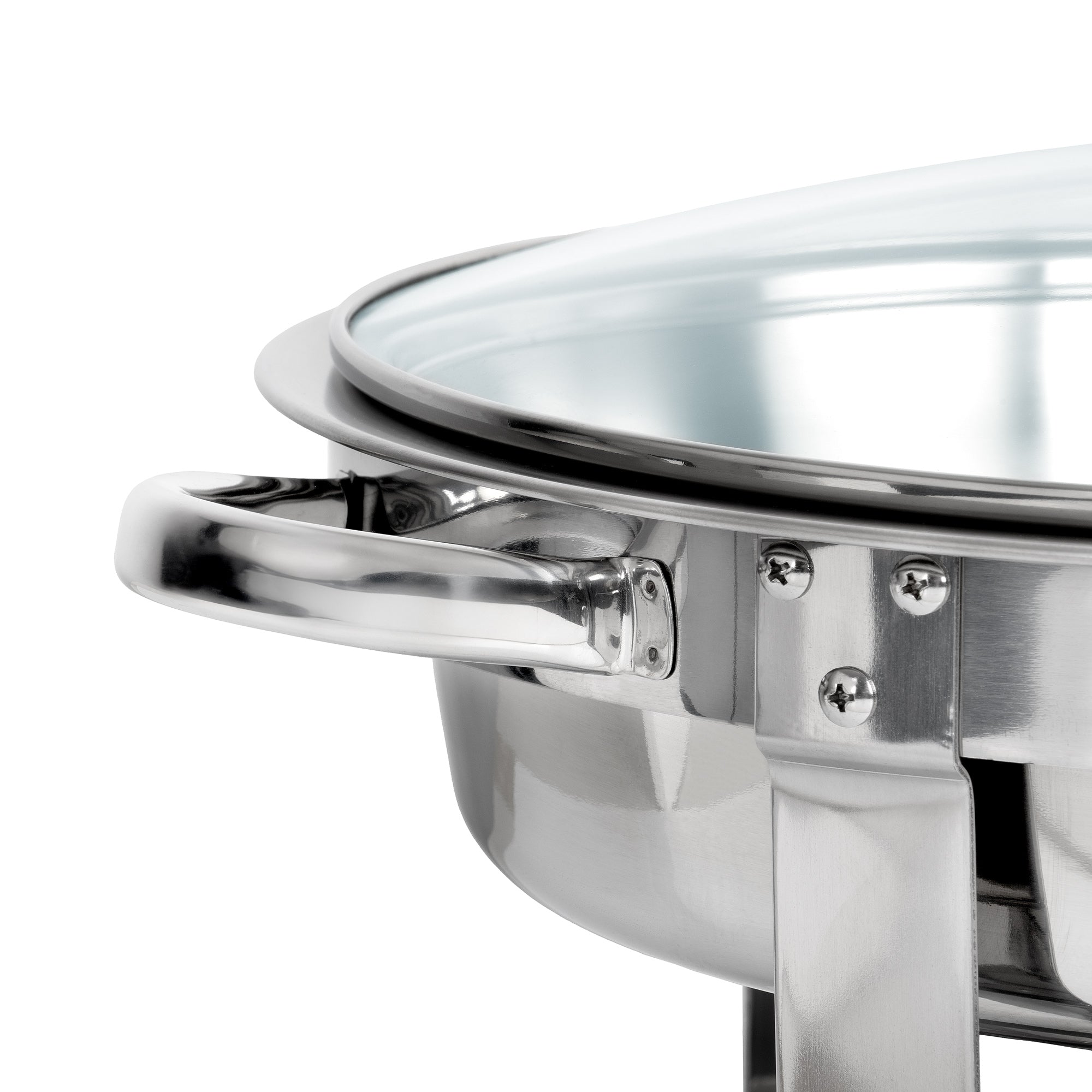 Chafing dish, acier inoxydable, 4 litres, rond, chauffe-plats