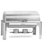 Chafing dish, acier inoxydable, 8 litres, couvercle à enroulement, chauffe-plats