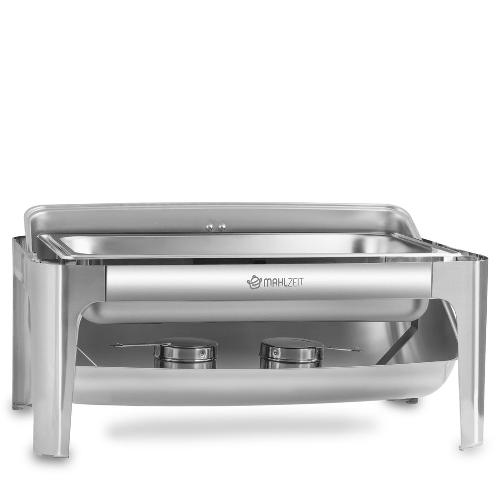 Chafing dish, acier inoxydable, 8 litres, couvercle à enroulement, chauffe-plats