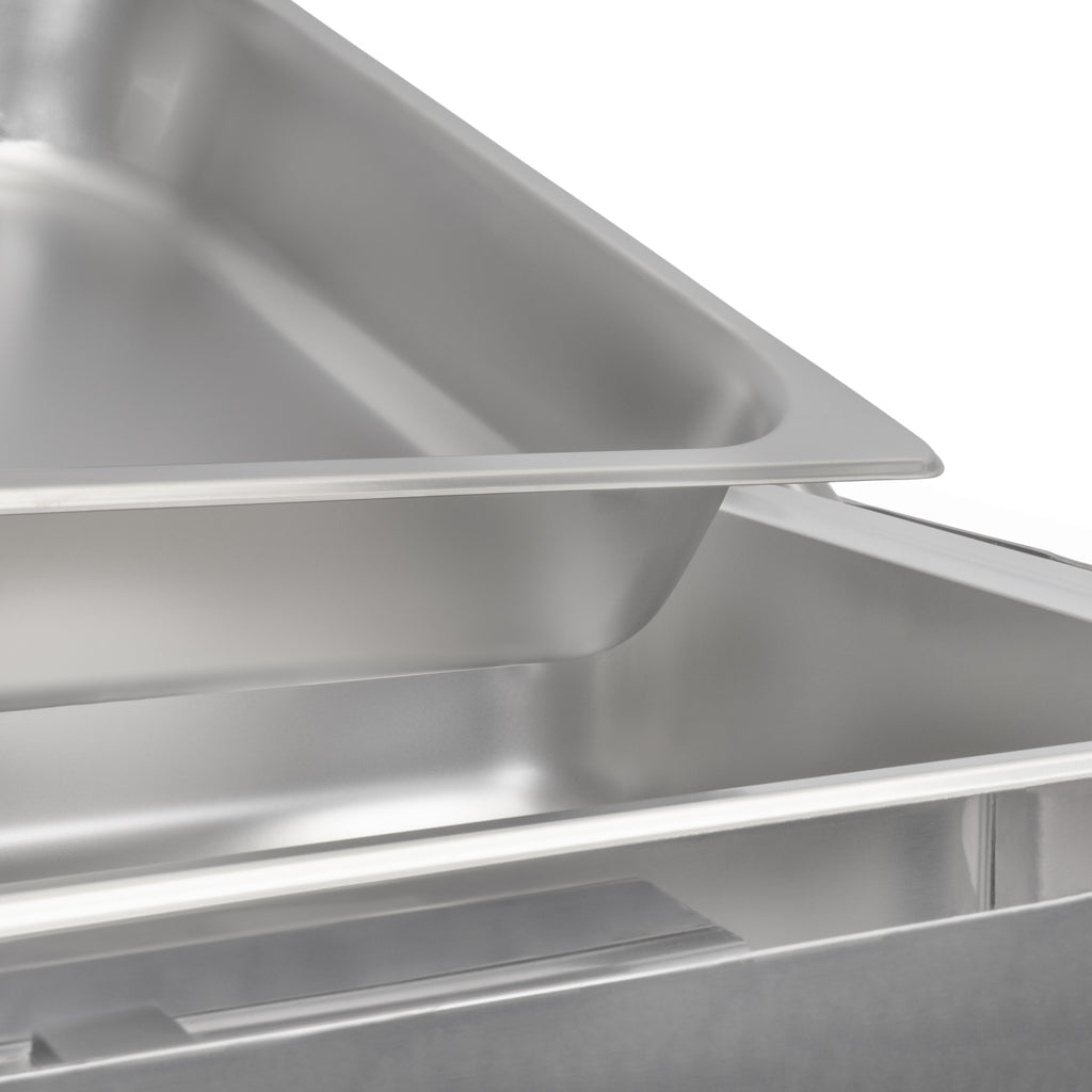 Chafing dish, acier inoxydable, 8 litres, couvercle à enroulement, chauffe-plats