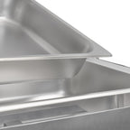 Chafing dish, acier inoxydable, 8 litres, couvercle à enroulement, chauffe-plats