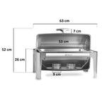 Chafing dish, acier inoxydable, 8 litres, couvercle à enroulement, chauffe-plats