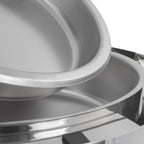Chafing dish, acier inoxydable, 6 litres, rond, chauffe-plats