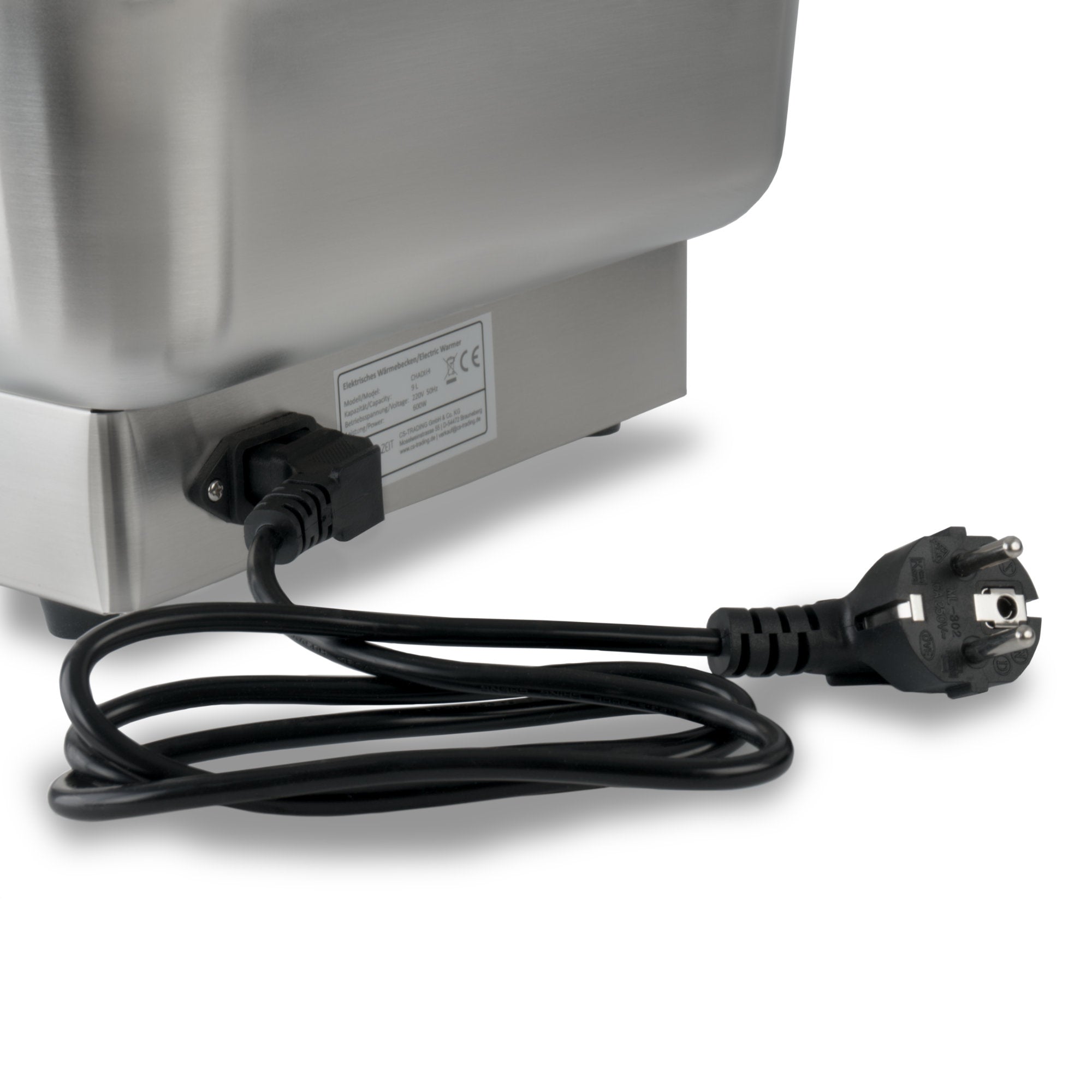 Chafing dish électrique, acier inoxydable, cuve GN 1/1, 9 litres, jusqu'à 80 °C, écran inclus