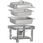 Chafing dish en acier inoxydable, 4 litres, récipient chauffant/réchaud 1/2 GN, pour la restauration et les buffets