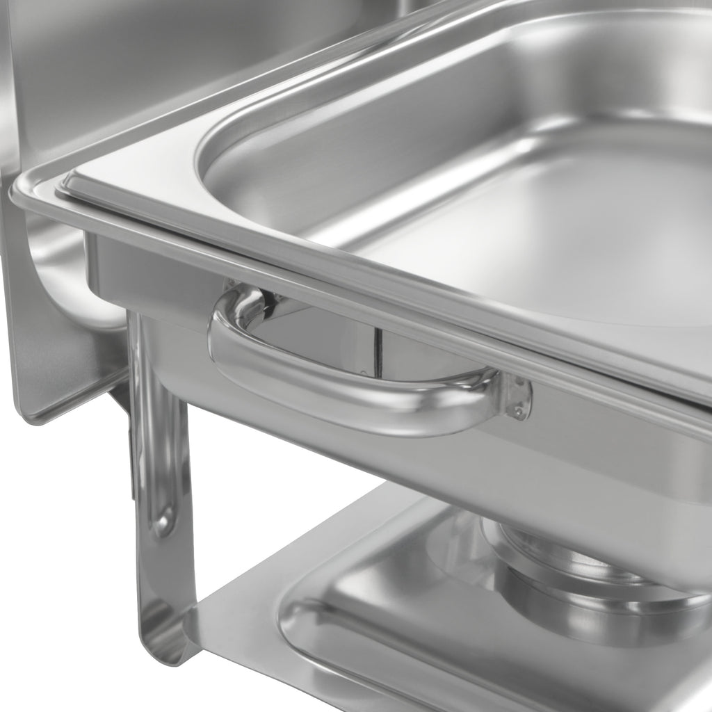Stainless steel chafing dish, 4 liters, 1/2 GN food warmer/heating container, for catering and buffets