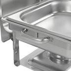 Chafing dish en acier inoxydable, 4 litres, récipient chauffant/réchaud 1/2 GN, pour la restauration et les buffets