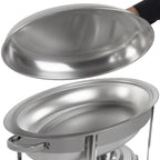 Chafing dish ovale en acier inoxydable, 5 litres, chauffe-plats